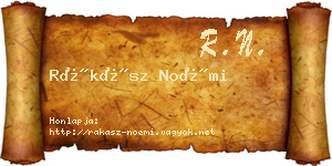 Rákász Noémi névjegykártya